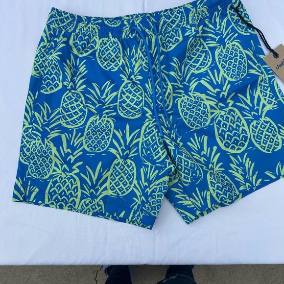 Chubbies Tropical Blue and Green Swim Trunks - Picture 1 of 13